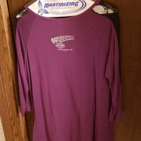 Harley Davidson purple 3/4 sleeve tee, XL, EUC - Picture 2 of 5